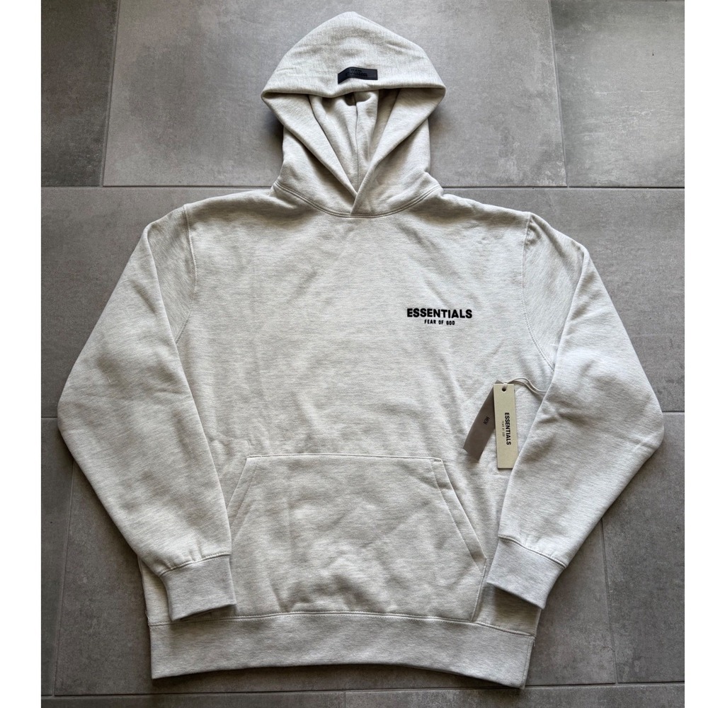 NWT AUTHENTIC Fear of God Essentials Hoodie Light Oatmeal Heather Mens Medium
